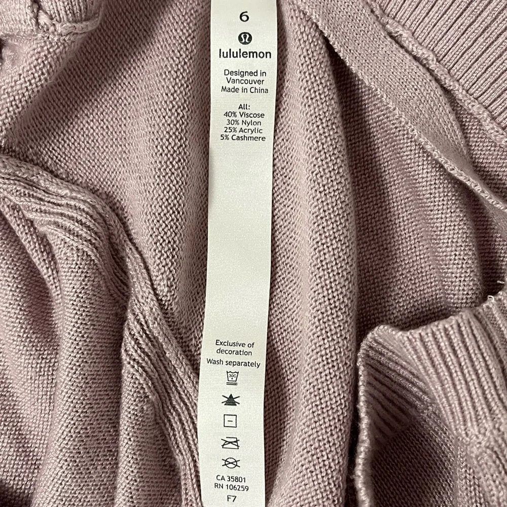 Lululemon Unity Drop Back Sweater Smoky Blush Pink Size 6 Longline Lightweight - Picture 9 of 10
